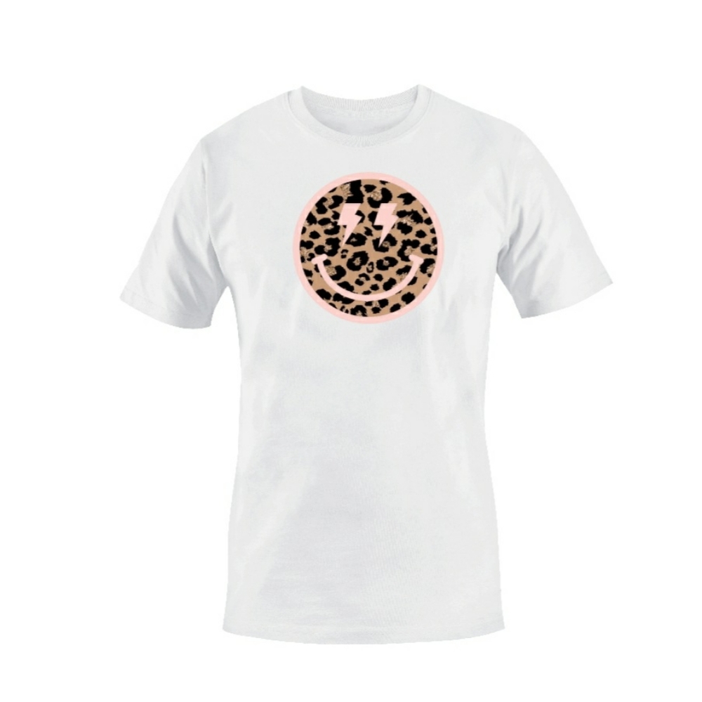 Leopard Smiley face tshirt 3xl